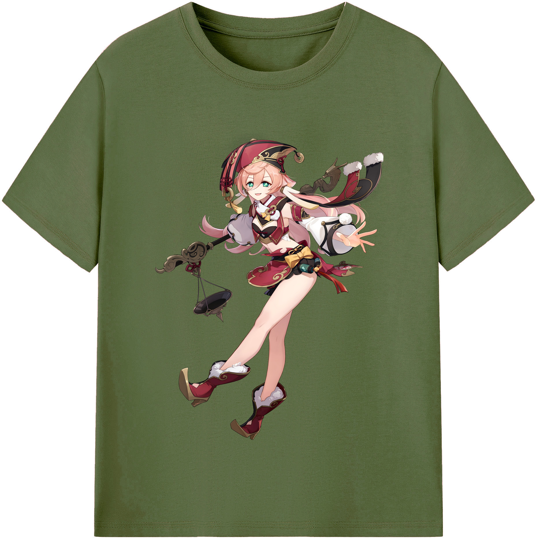 げんし神 ヤンフェイ genshin Yanfei 綿100％半袖Tシャツ（フロントプリント）